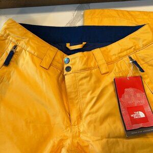 *NEW* THE NORTH FACE "SALLY" WOMEN'S SKI PANTS - SZ MED - GOLD W/NAVY